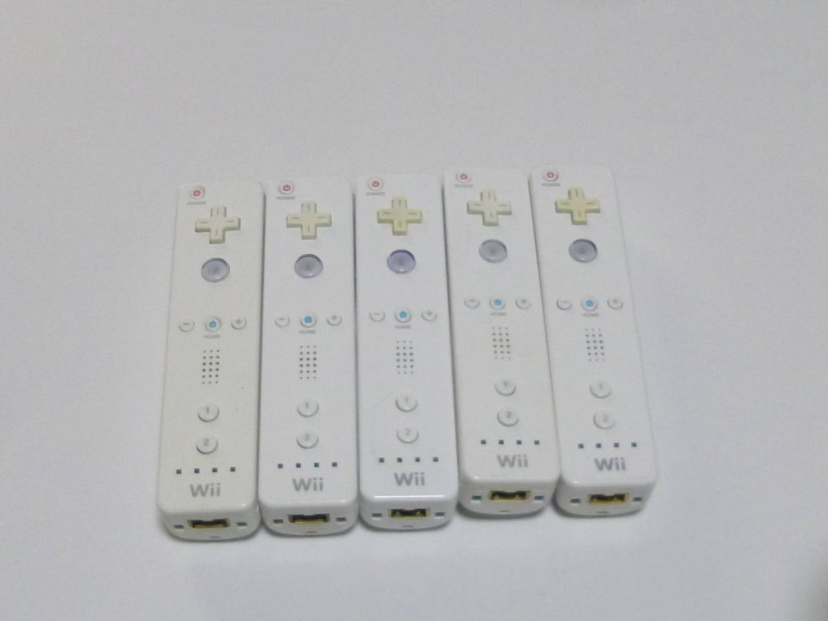 R069【即日発送 送料無料 動作確認済】Wii リモコン　5個セット　任天堂　純正品　RVL-003 白　ホワイト コントローラ_画像1