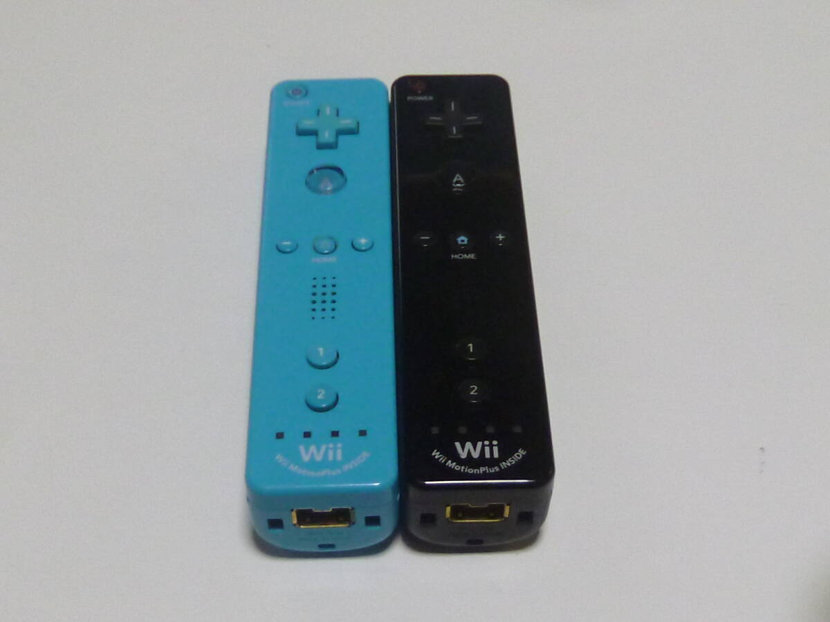 R006【送料無料 即日発送 動作確認済】Wii リモコン モーションプラス内蔵　任天堂 純正 RVL-036 ブラック 黒 ブルー　青　コントローラー_画像1