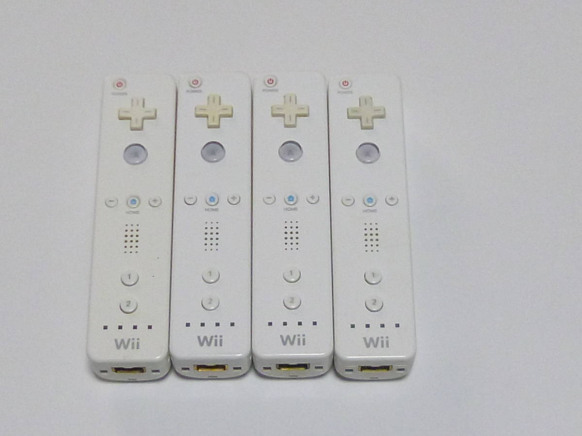 R05【即日発送 送料無料 動作確認済】Wii リモコン　4個セット　任天堂　純正品　RVL-003 白　ホワイト コントローラ