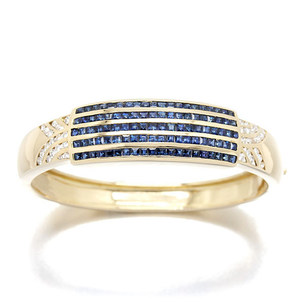 K18YG  сапфир   алмаз   дизайн   браслет   17cm S50.00ct D0.85ct  жёлтый  золотой 750  браслет    драгоценный камень   ...  женщина 