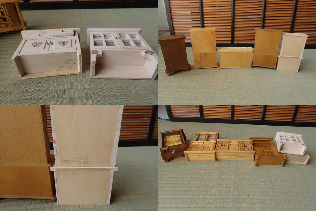 20-75 doll house furniture cupboard chest storage shelves ornament shelves etc. together miniature wooden small articles 