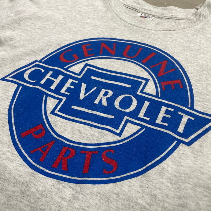 90年代 USA製 FRUIT OF THE LOOM CHEVROLET シボレー 企業ロゴ プリントロゴ Tシャツ シングルステッチ メンズL_画像3