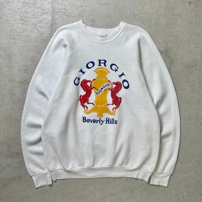 80年代 USA製 GIORGIO BeverlyHills ジョルジオ・ビバリーヒルズ プリントスウェットシャツ メンズXL_画像1