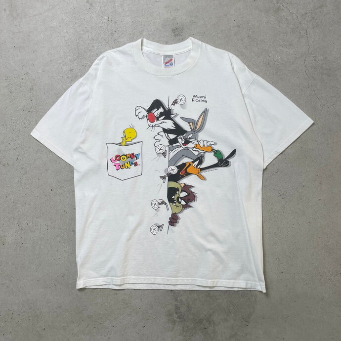 90年代 LOONEY TUNES ルーニー・テューンズ キャラクター Tシャツ メンズL_画像1