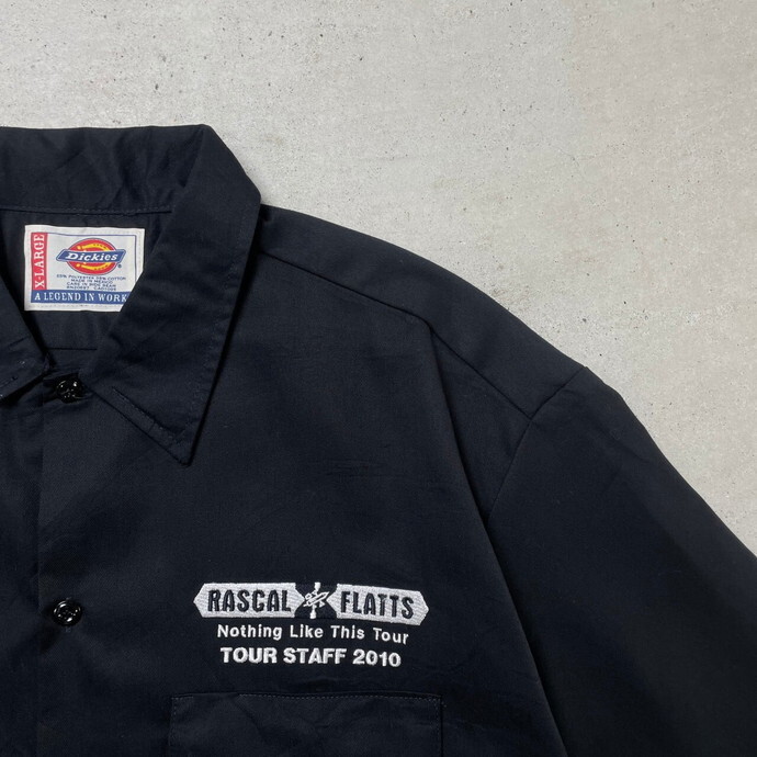 DEADSTOCK NOS Dickies ディッキーズ Rascal Flatts ワークシャツ 半袖シャツ アーティスト バンドシャツ メンズXL_画像3