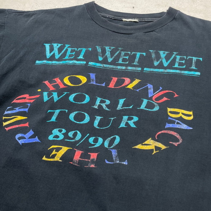 80年代 WET WET WET ウェット ウェット ウェット バンドTシャツ バンT ツアー Back the River メンズXL相当_画像3