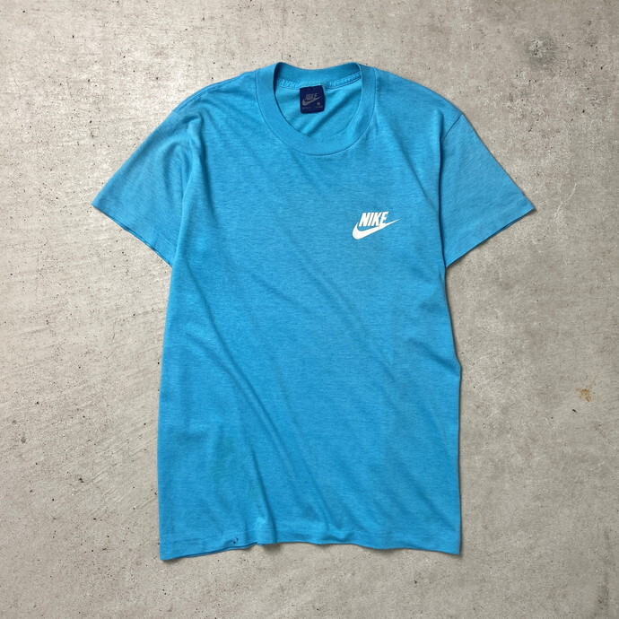 80年代 USA製 紺タグ NIKE ナイキ ワンポイントロゴプリント Tシャツ メンズS相当_画像1