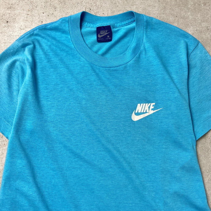 80年代 USA製 紺タグ NIKE ナイキ ワンポイントロゴプリント Tシャツ メンズS相当_画像4