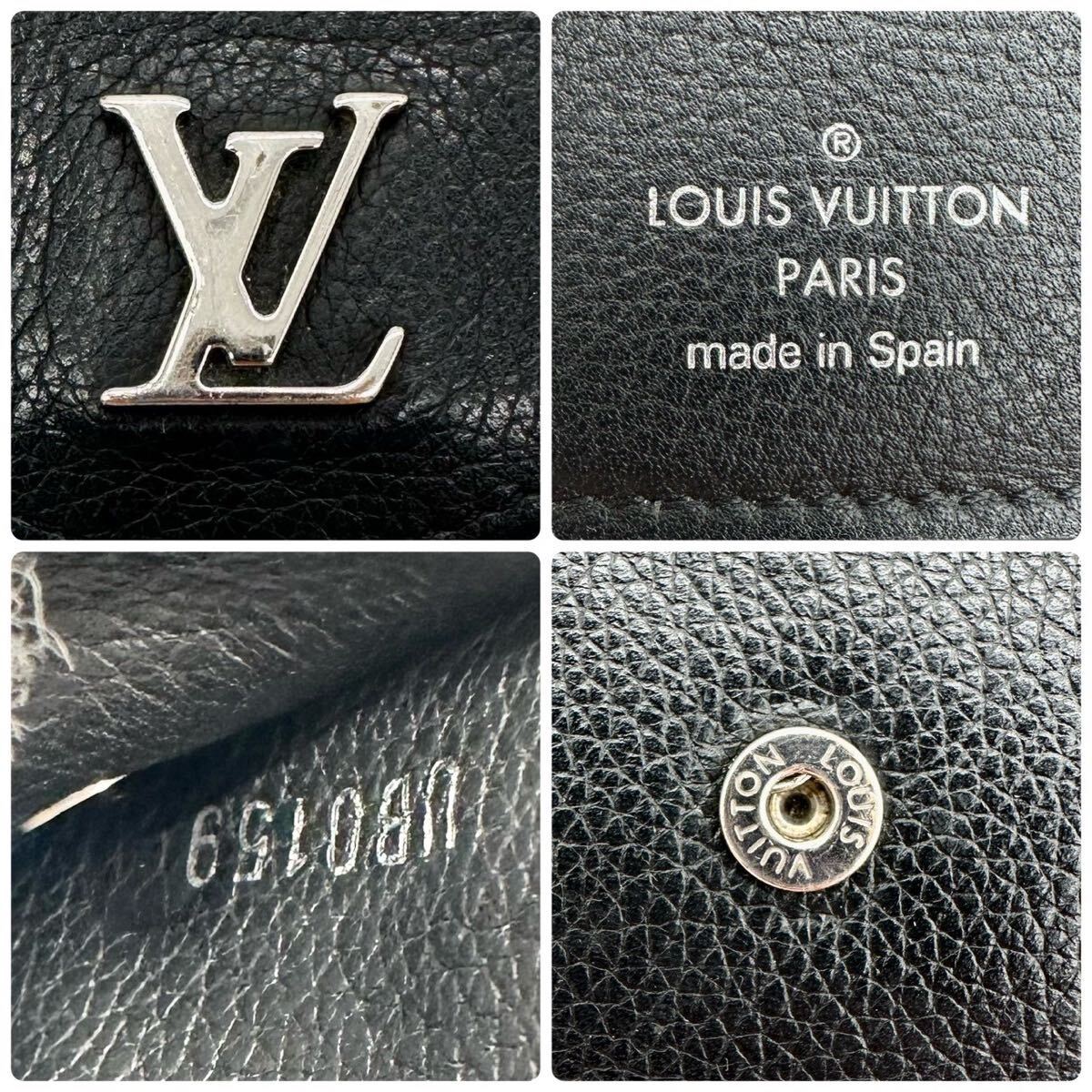 LOUISVUITTON ルイヴィトン 三つ折り財布 ブラック ポルトフォイユロックミニ M63921 レディース コンパクトウォレット_画像10