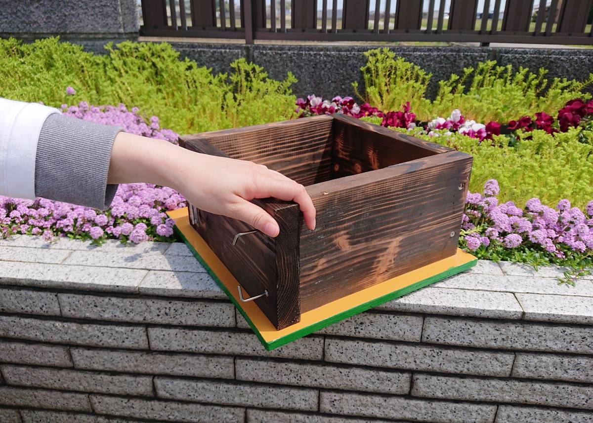 日本蜜蜂 ミツバチ 蜜蜂 分蜂群 重箱 新型 ハイブリッド 巣箱 暑さ・ダニ・スムシ対策　 ベンチュリー式除熱湿器 メントール箱付_扉には指がかかり開けやすくなってます。
