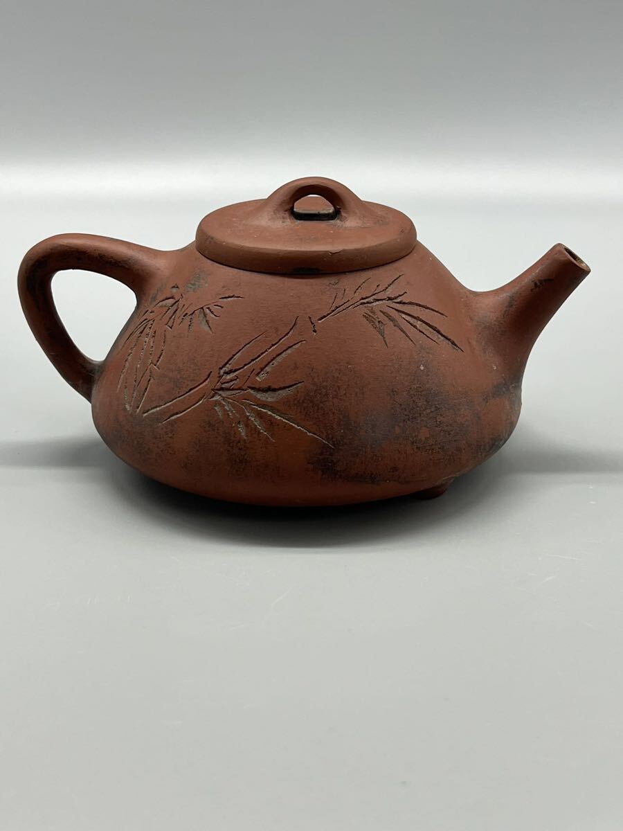 中国 煎茶道具 朱泥壷 急須 在銘 紫砂 時代物 _画像2