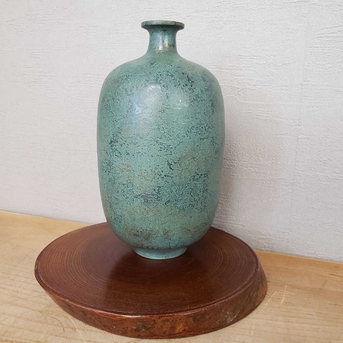 花瓶　青銅製　花器　壺　金属工芸　花入れ　レトロ　土器　アンティーク　和風　【60r1】_画像2