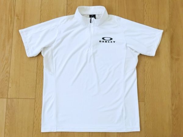 【美品】OAKLEY オークリー★ハーフジップドライシャツ★白★JP-XL_画像1