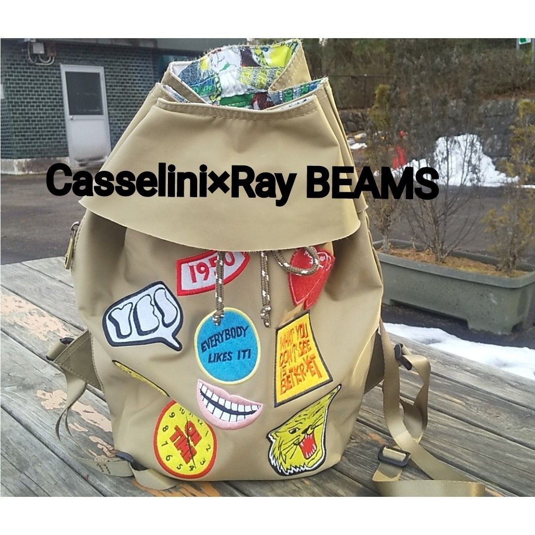 Casselini×Ray BEAMS / 別注 ワッペン リュック 　ビームス