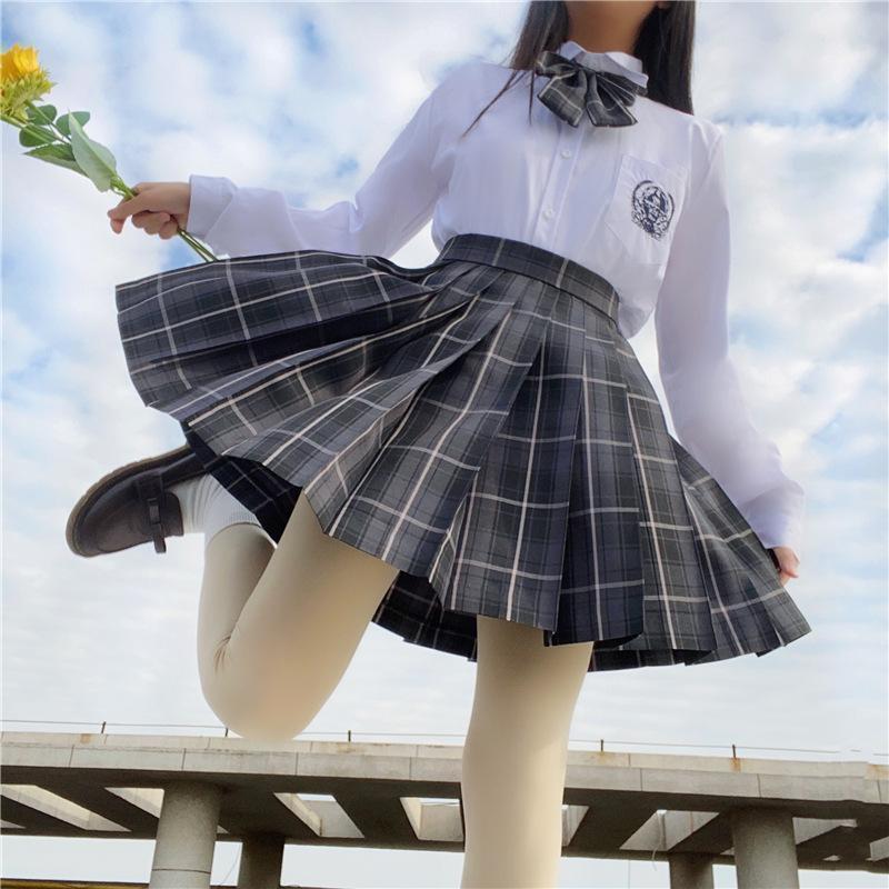 【L】高校制服 スカート リボン セット チェック柄 女子高生 コスプレ JK