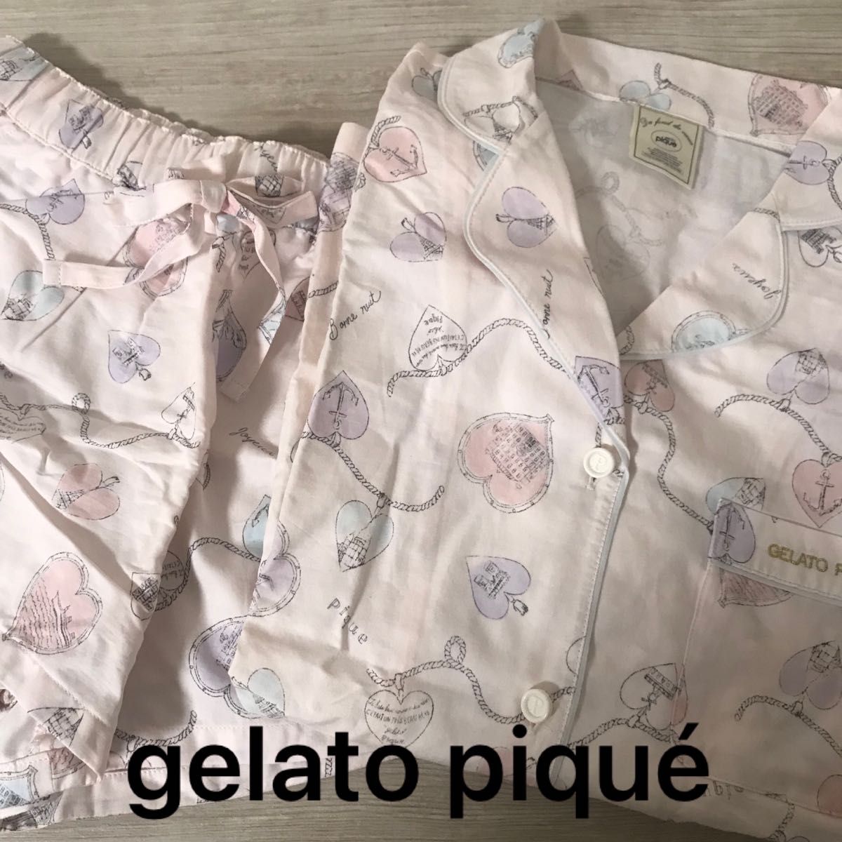 gelato piqu ジェラートピケ　新品タグ付き　綿100% パジャマ　ルームウェア　ベビーピンク　ハート