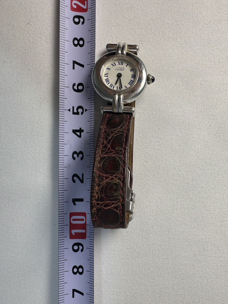 Cartier(カルティエ）腕時計 マストコリゼ レディース 革ベルト　SWISS MADE ARGENT 925 1903 CC380921 シルバー　silver_画像9