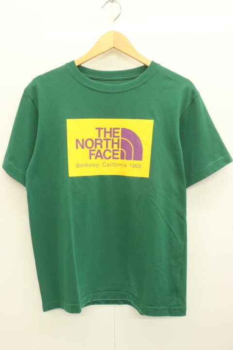 【中古】 THE NORTH FACE メンズTシャツ L S S CALFONI Logo T THE NORTH FACE L 緑 グリーン プリント_画像1