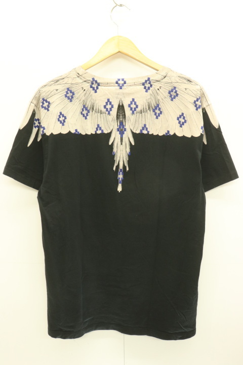 【中古】 MARCELO BURLON メンズTシャツ - フェザープリントカットソー MARCELO BURLON - 黒 ブラック プリント_画像2