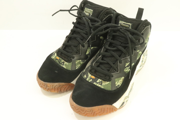 【中古】 FILA メンズスニーカー 29 MASHBURN FILA 29 黒 ブラック カーキ 迷彩 カモフラージュ_画像1