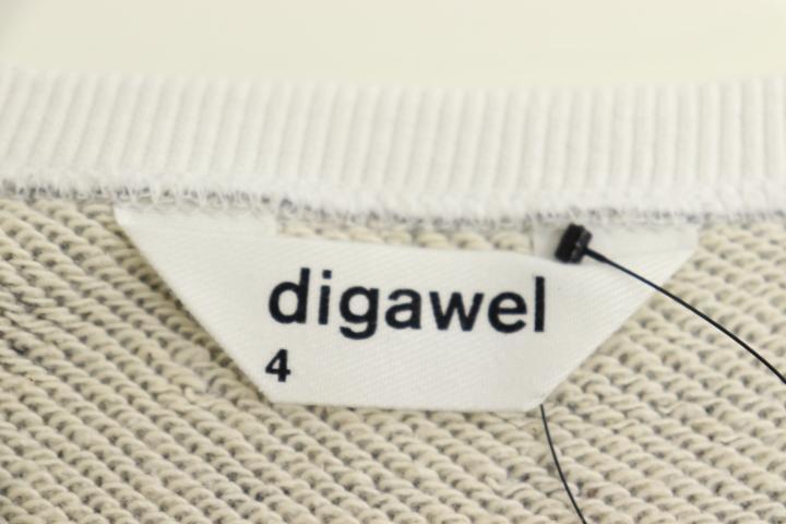 【中古】 DIGAWEL メンズスウェット 2 DIGAWEL 14AW MACH SWEAT スウェット 4 LGR×GRY ロゴ_画像3
