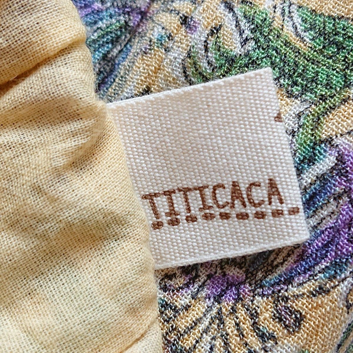 TITICACAチチカカ★涼しげ楊柳レーヨン　シボ加工　しわ加工　プリーツ　花柄マキシ丈ロングスカート　総柄イエロー　ウエストゴム