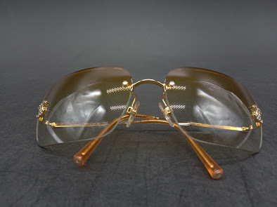 ▽ 【332】 シャネル サングラス 4017-D / CHANEL アイウェア Eyewear 眼鏡 スクエア リムレス ツーポイント ココマーク_画像1