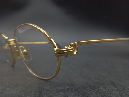 ▽ 【303】 カルティエ トリニティ メガネ / Cartier アイウェア Eyewear 眼鏡 オーバル フレーム 伊達 伊達メガネ ゴールドの画像2