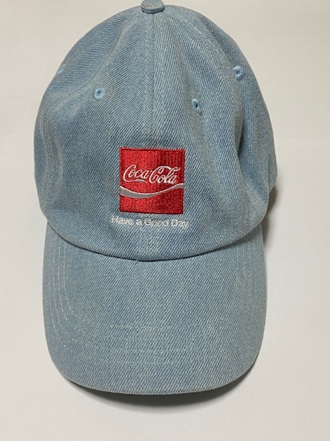 Coca-Cola コカ・コーラ CAP ローキャップ 帽子 デニム調 展示未使用品　②_画像1