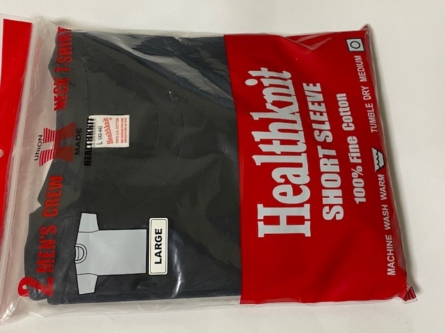 Healthknit ヘルスニット 半袖 Tシャツ Lサイズ 2枚組 ブラック 展示未使用品_画像1