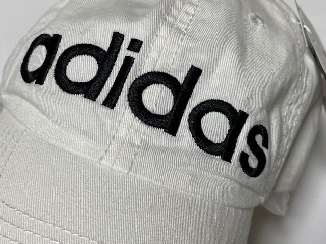 アディダス adidas 吸湿速乾 ADJUSTABLE CAP ローキャップ 帽子 ホワイト 展示未使用品_画像6