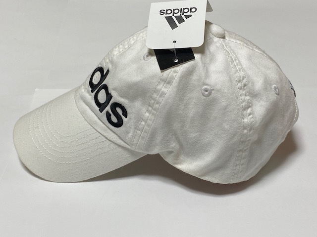 アディダス adidas 吸湿速乾 ADJUSTABLE CAP ローキャップ 帽子 ホワイト 展示未使用品_画像3