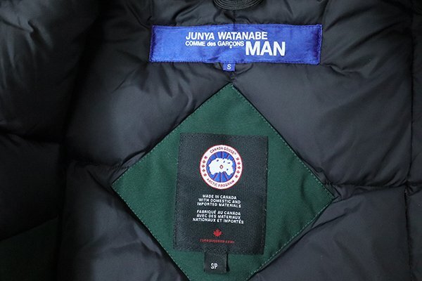 CANADA GOOSE × JUNYA WATANABE MAN ◆ ダウンジャケット グリーン Sサイズ (AD2019) カナダグース ジュンヤワタナベマン ギャルソン /ZZ1_画像8