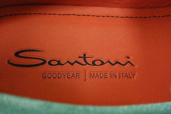 未使用* SANTONI サントーニ ◆ ダブルモンク グラデーション スエード ローファー UK5 (約24cm) ライトグリーン ドレスシューズ ◆3/ZZ2_画像7