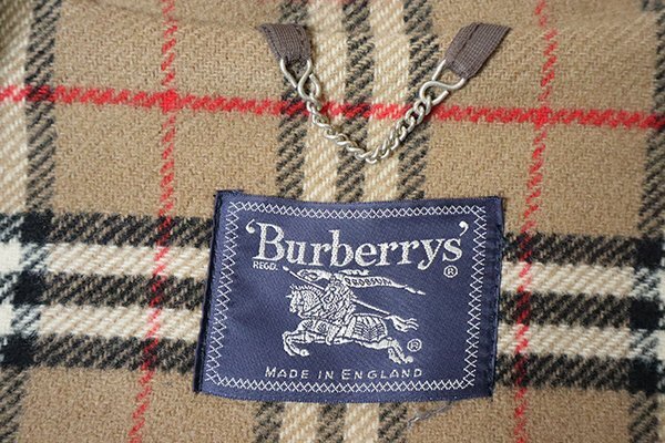 ★ヴィンテージ BURBERRYS ◆ 英国製 ダッフルコート ブラウン サイズ46 (チンスト付き) ウール ロングコート バーバリー ◆DF17_画像7