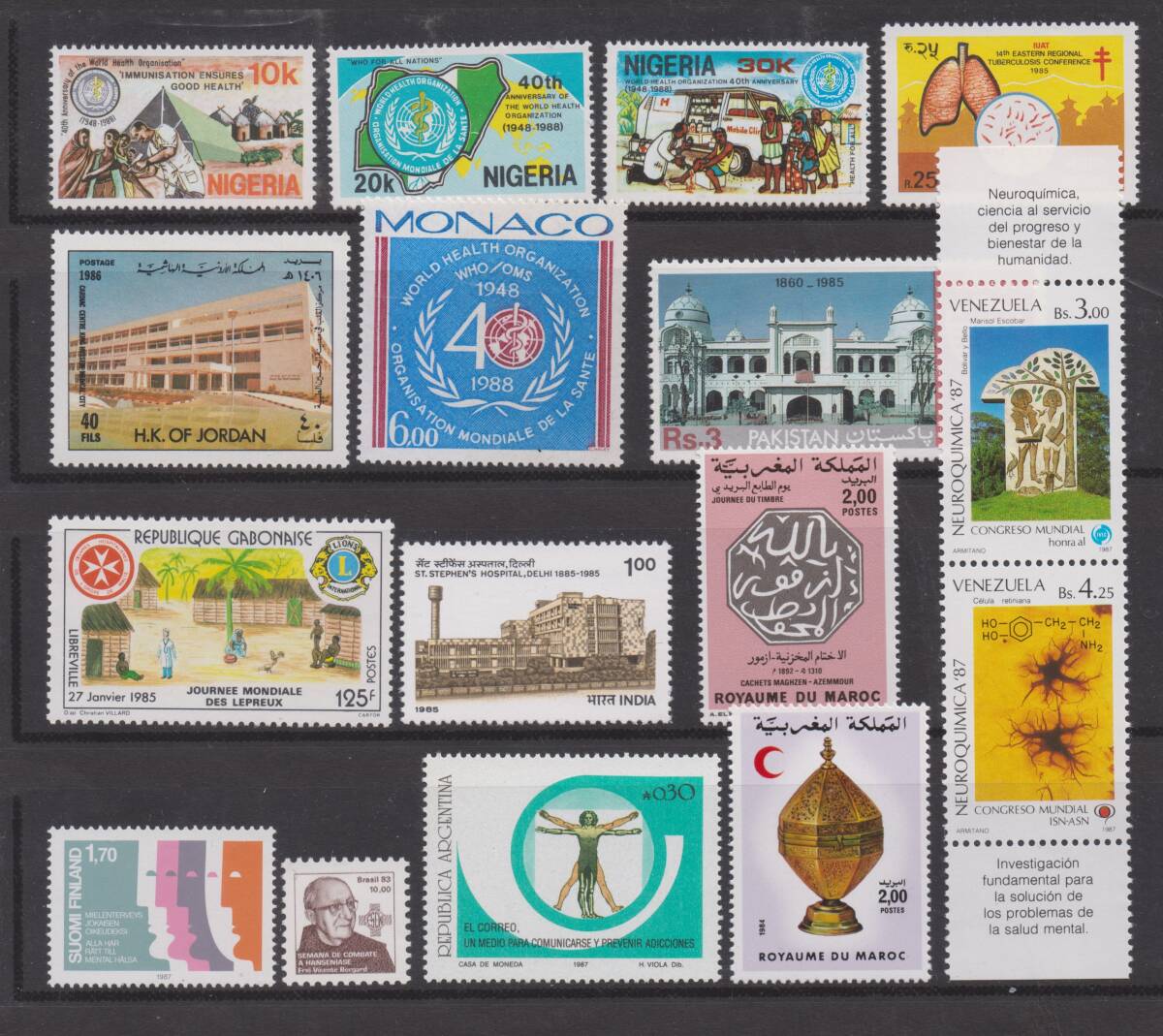  world. stamp shubaitsa-*pa stool .. etc. medical care relation. stamp 40 kind ( not yet )