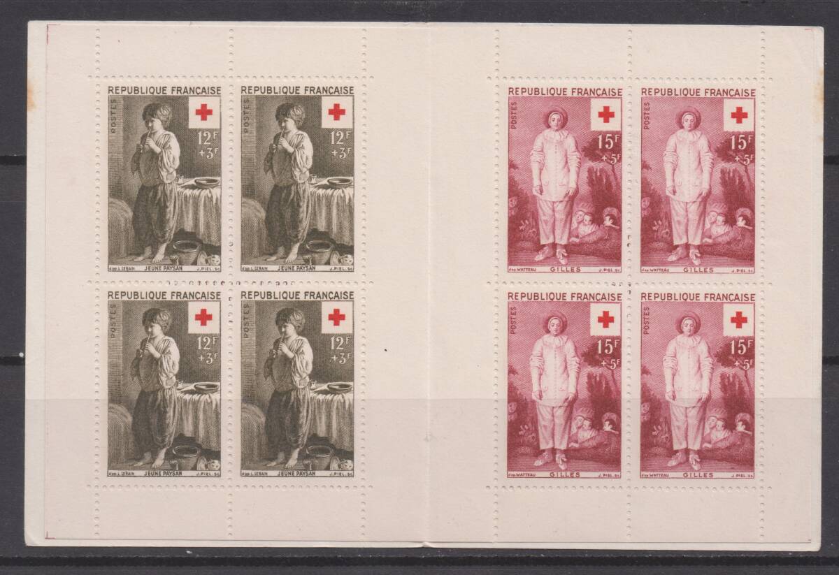 フランス　付加切手の切手帳　１９5８年「アンリ・ジュナン」他　１種（未）_画像1