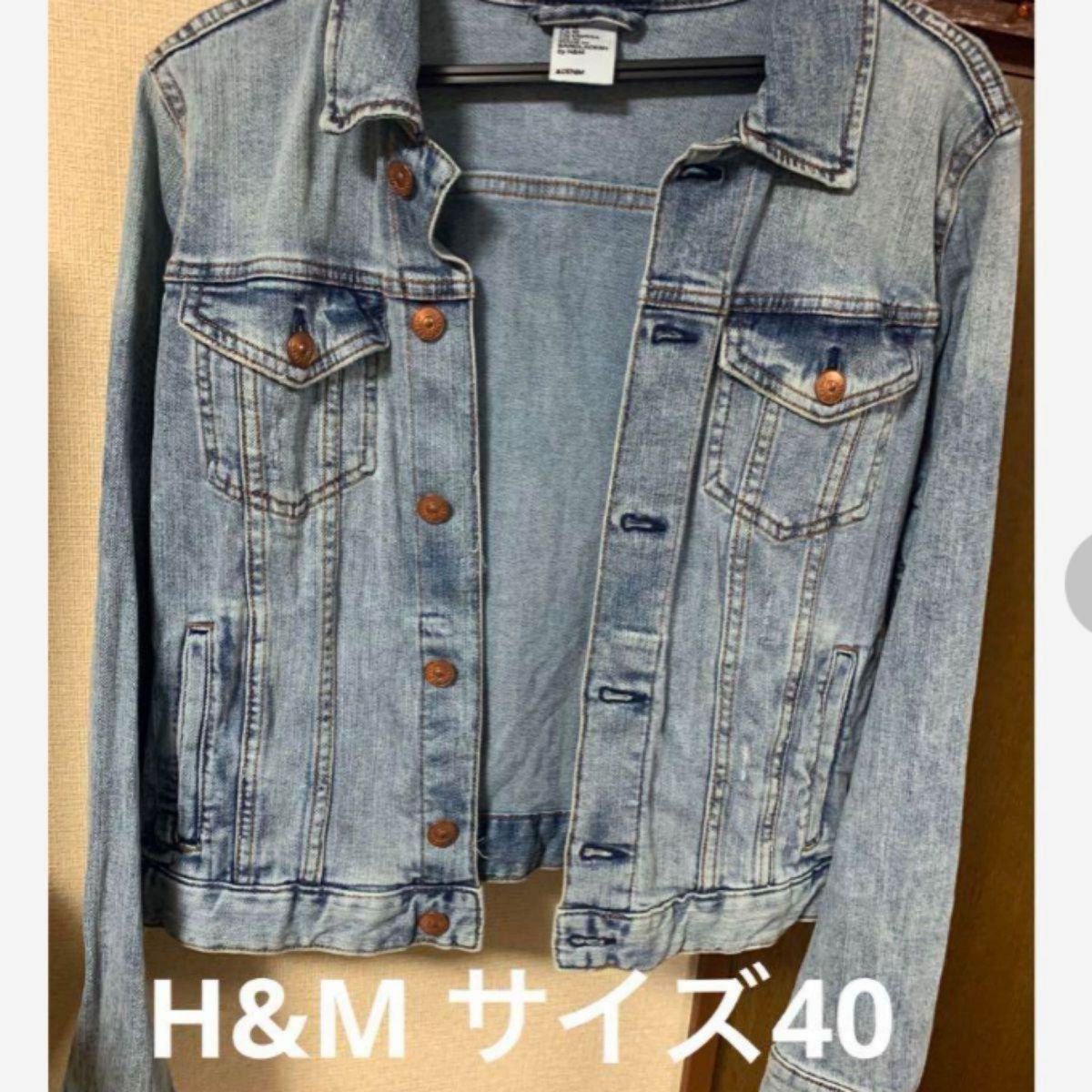 【H&M】【サイズ40】デニムジャケット Gジャン【エイチアンドエム】 デニムジャケット ダメージ加工