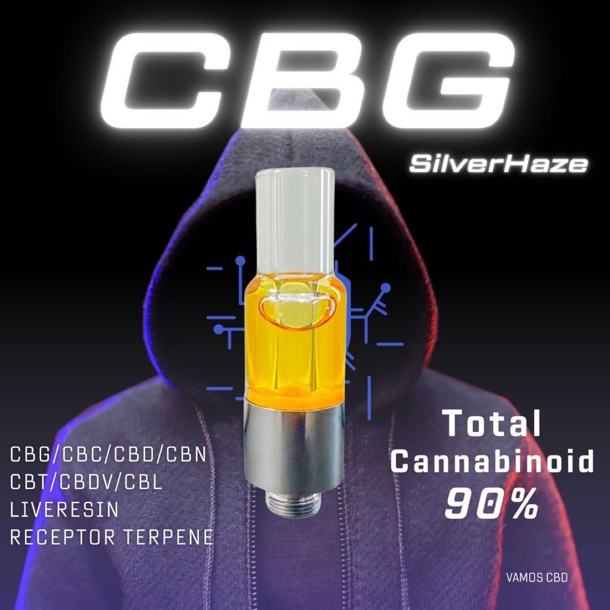 CBG 0.5ml リキッド SilverHaze(シルバーヘイズ) フルガラス 高濃度 CBP
