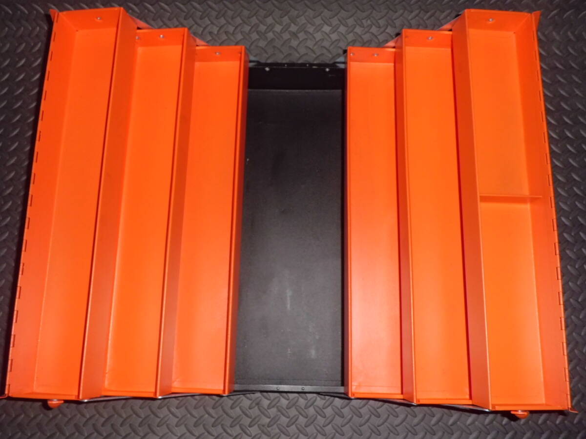 即決有 廃盤カラー BAHCO バーコ 7トレー メタルボックス 使用頻度小 1497 MBF 750 外寸 530×200×250mm スチール ポーランド製_画像9