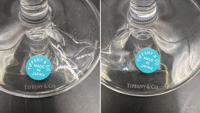 TIFFANY&Co. ティファニー ペアグラス ワイングラス 食器 未使用長期保管品 箱に汚れありL3607の画像4