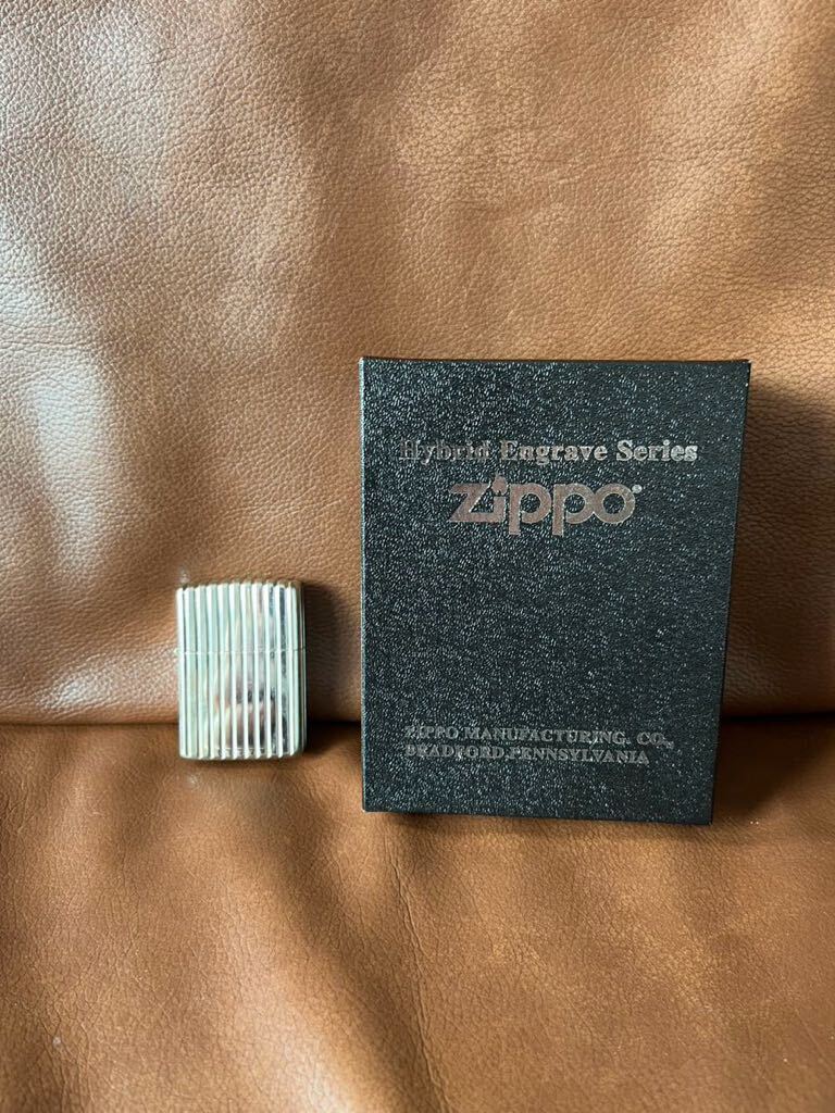 Zippo ジッポー 3面連続 深堀り 特殊加工 162DC-WG 木箱 紙箱付　ホワイトゴールド_画像1