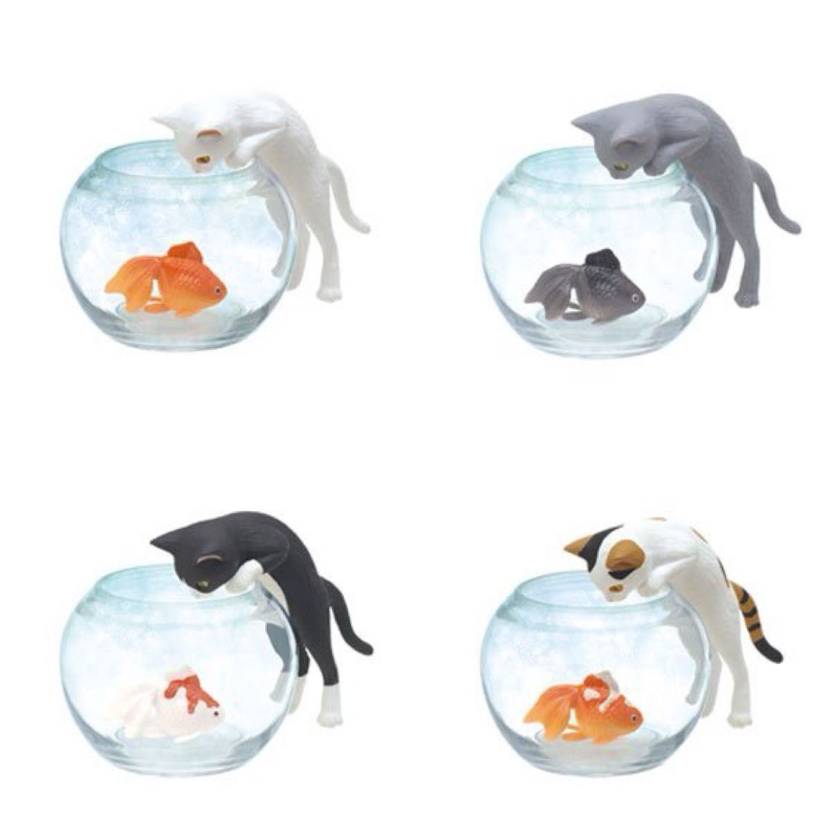 新品・未使用】猫と金魚 全4種 ガチャ 原型師 森口修 キタン 新品・未使用】猫と金魚 全4種 ガチャ 原型師 森口修 キタン