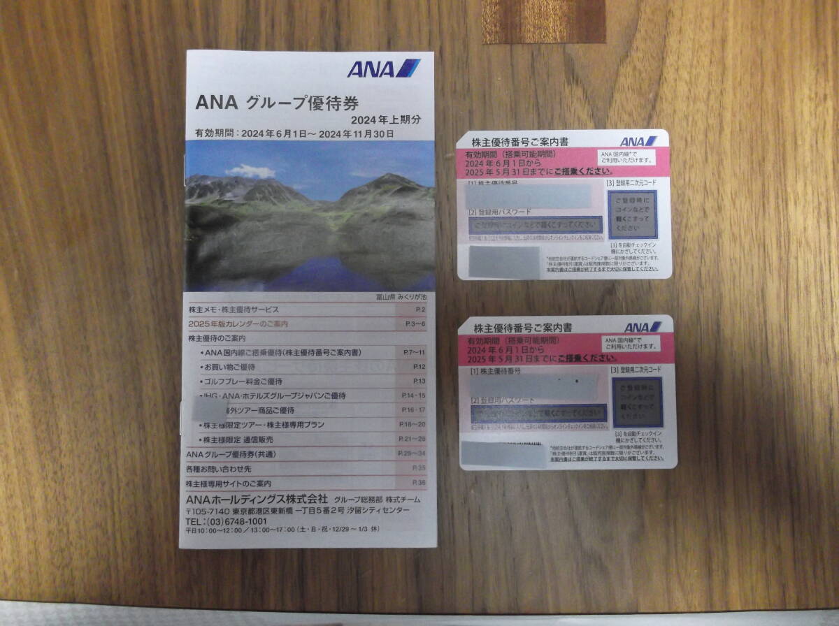 ANA 全日空　株主優待券 2枚　グループ優待券付　2025年5月31日迄 送料無料 未使用_画像1