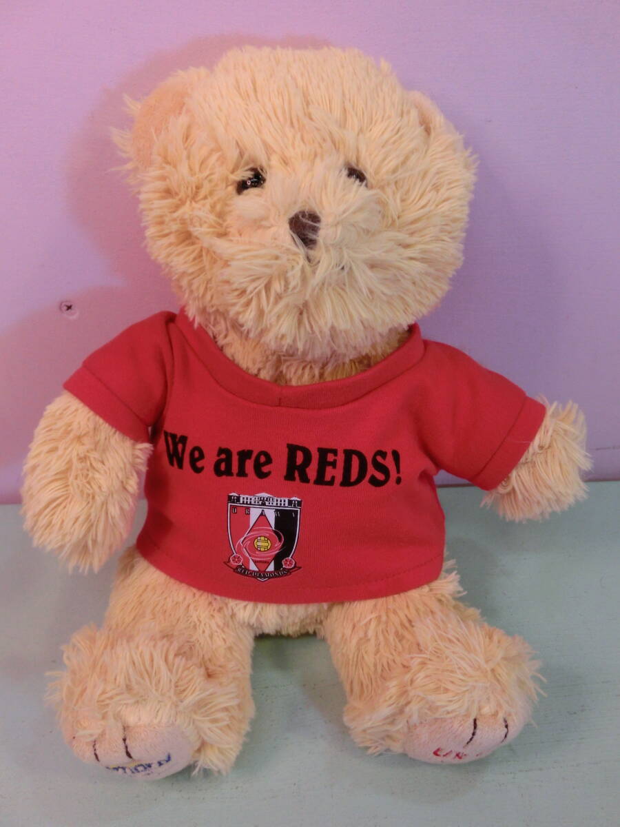 浦和レッズ REDS セレモニー テディベア ぬいぐるみ人形 27㎝ サッカー くま 冠婚葬祭 企業物ノベルティ_画像1