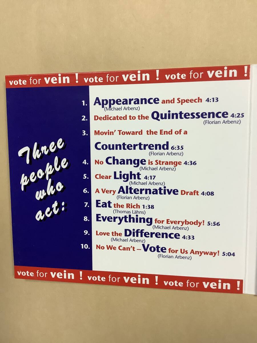 送料無料 VOTE FOR VEIN「THREE PEOPLE CAN’T BE WRONG」輸入盤 デジパック仕様