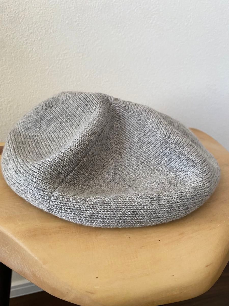 【美品】 センスオブプレイス ベレー帽 ニット帽 グレー  帽子 軽量 キャスケット