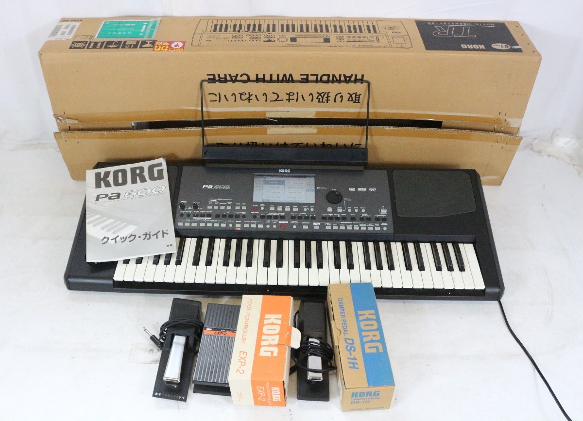 【ト足】 KORG コルグ Pa600 PROFESSIONAL ARRANGER シンセサイザー 鍵盤 通電・音出し確認済み KORG CASIO フットペダル付属 CBZ01CHH37_画像1