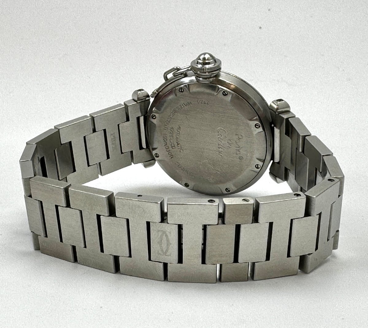 A)Cartier カルティエ パシャC 2324 100m/330ft AUTOMATIC デイト 腕時計 自動巻 動作品 箱・冊子付 中古の画像4