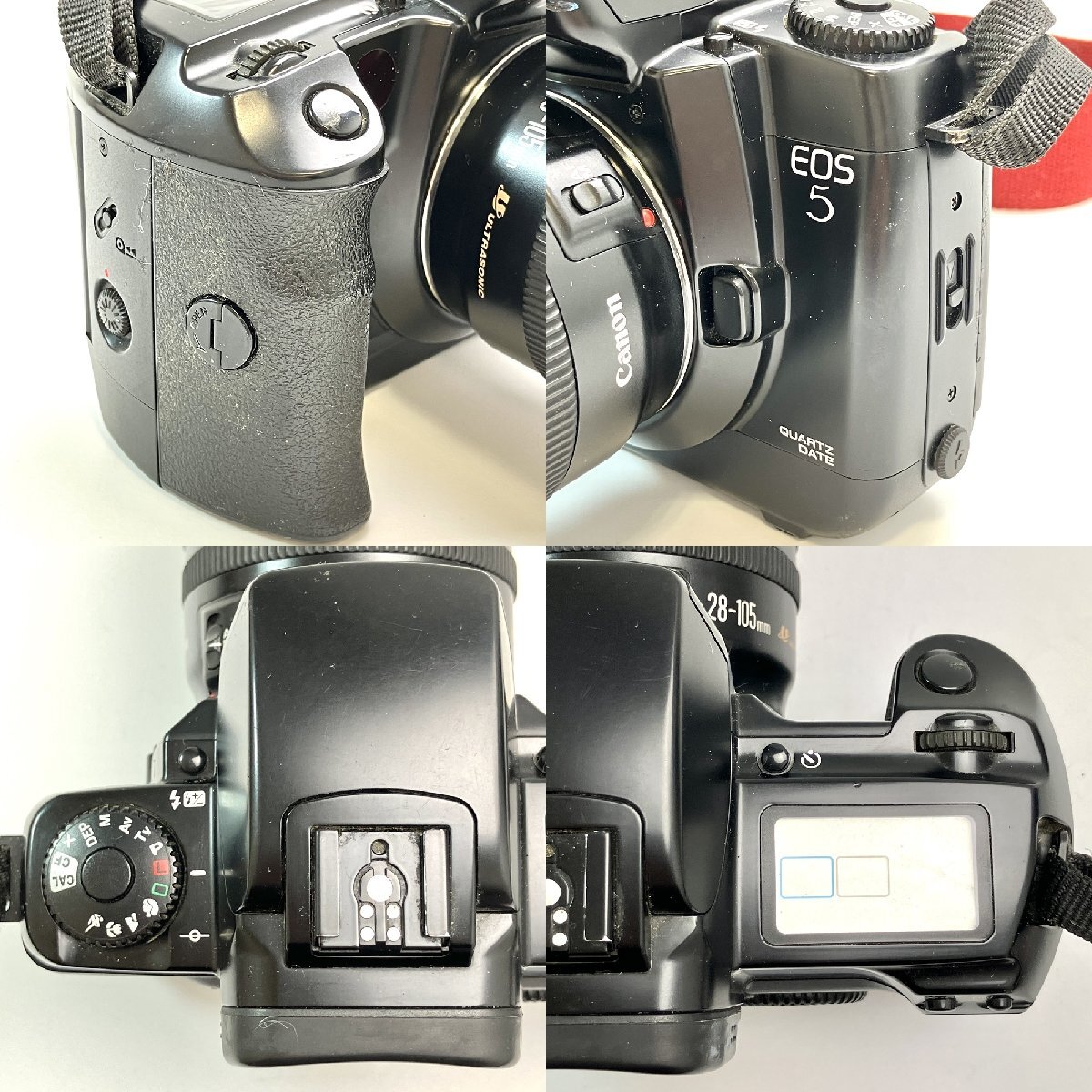 A) 【ジャンク扱い】 Canon キャノン EOS 5 フィルム 一眼レフ カメラ ZOOM LENS EF 28-105mm 1:3.5-4.5 レンズ付属 中古 USED 現状渡し_画像2